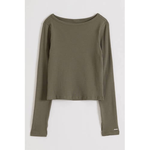Aim'n sporttop Ease Ribbed olijfgroen afbeelding