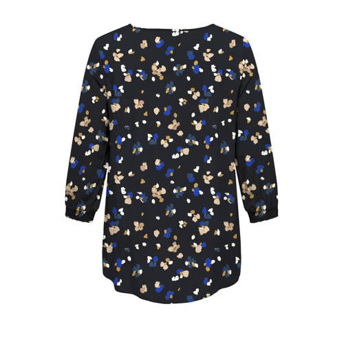 ONLY CARMAKOMA gebloemde top zwart afbeelding