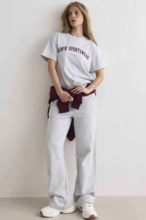 sportshirt Varsity Boxy lichtgrijs