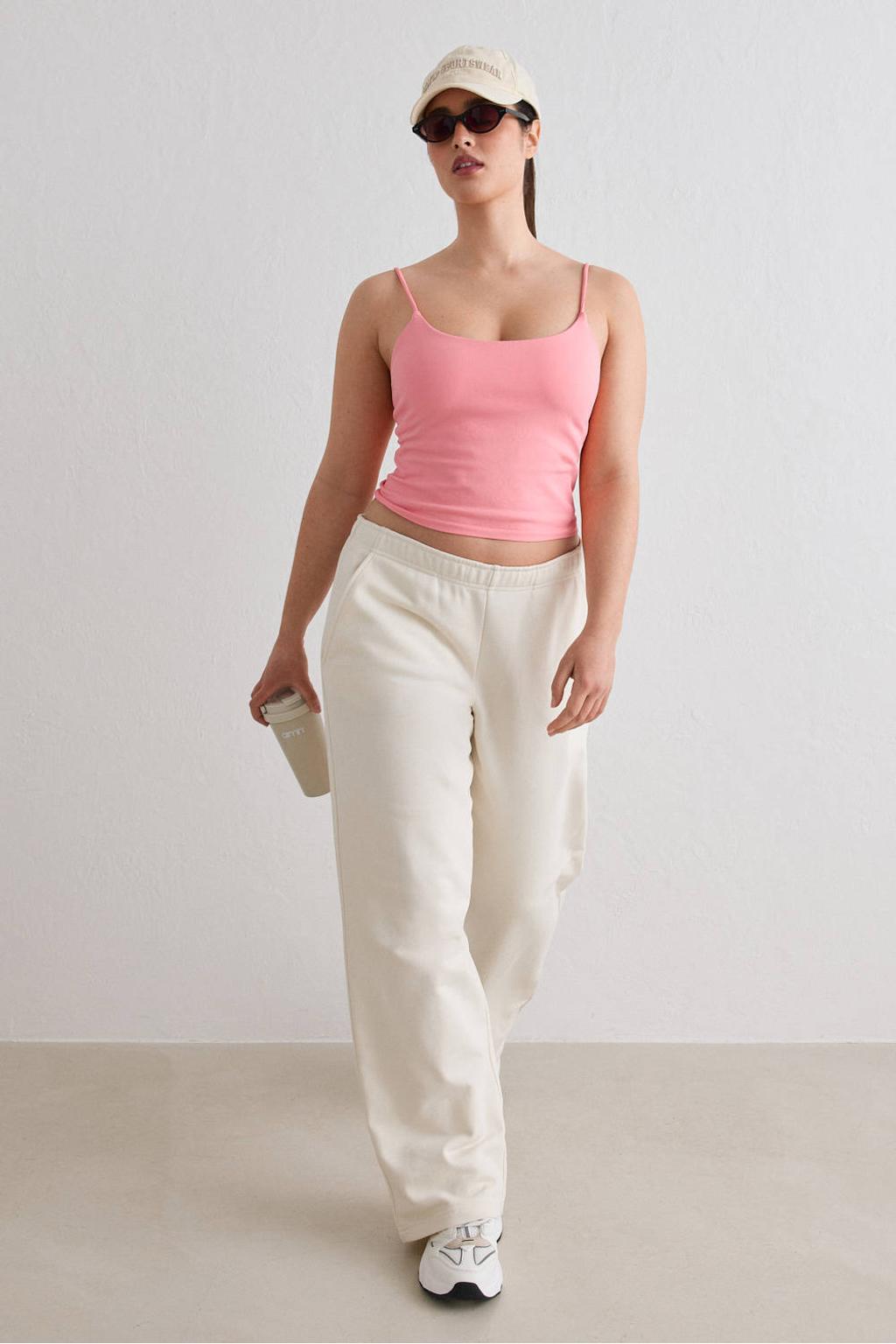 Roze dames Aim'n Shape Seamless sporttop van polyester met ronde hals