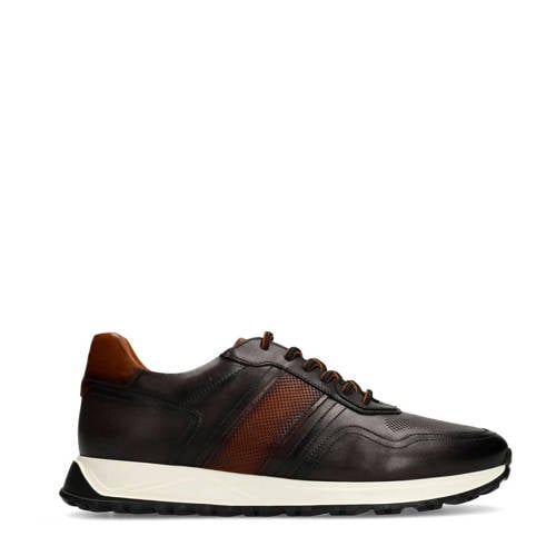 Manfield leren sneakers grijs afbeelding