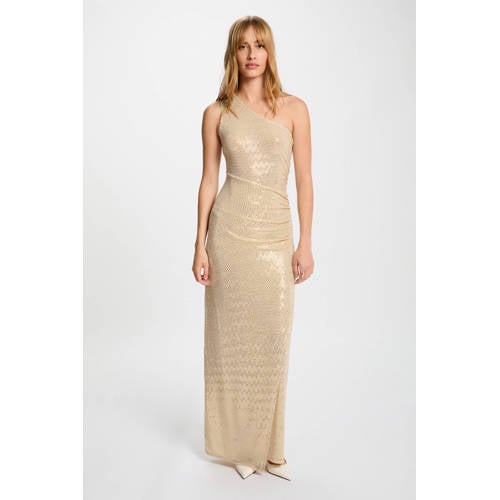 Morgan maxi jurk met pailletten champagne afbeelding