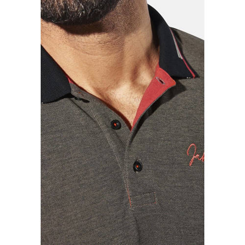 Jan Vanderstorm loose polo KNUTSEN Plus Size grijs afbeelding