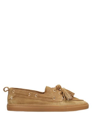 Silk suède bootschoenen beige