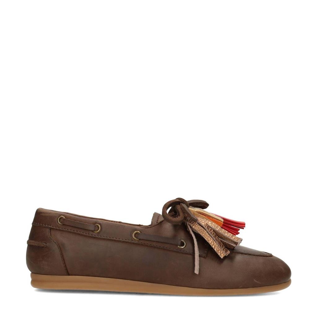 Bruine dames Poelman Vita leren bootschoenen
