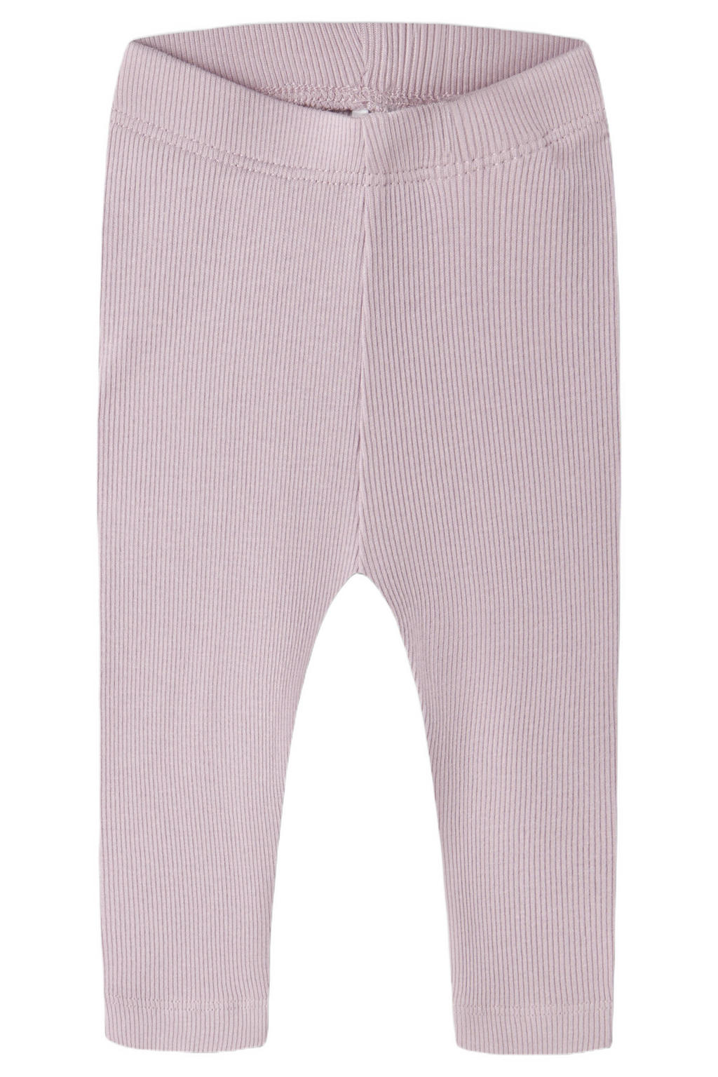 Lilakleurige NAME IT BABY skinny babybroek van stretchkatoen met regular waist, elastische inzet en effen