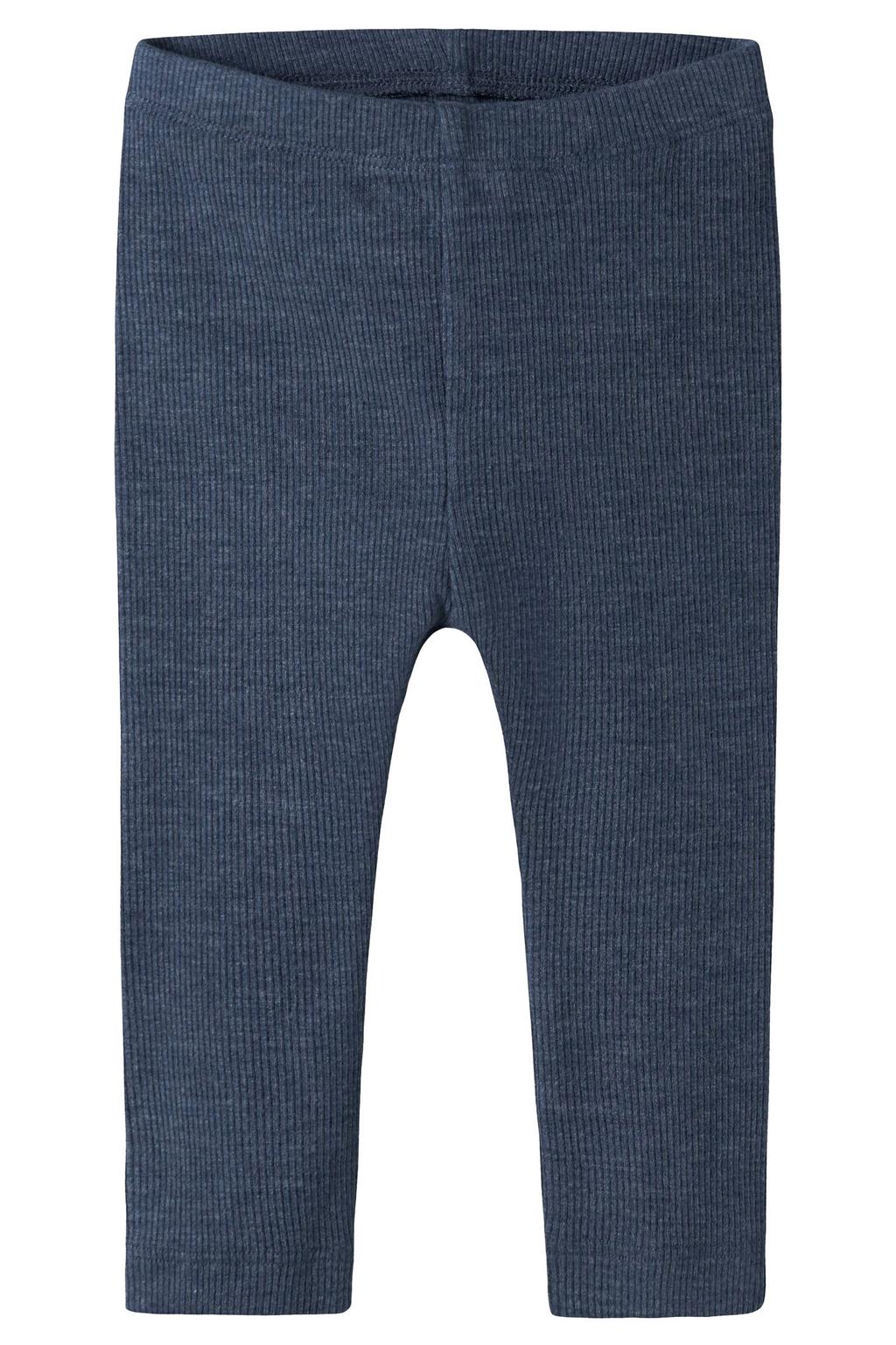 Blauwe NAME IT BABY skinny babybroek van stretchkatoen met regular waist, elastische inzet en effen