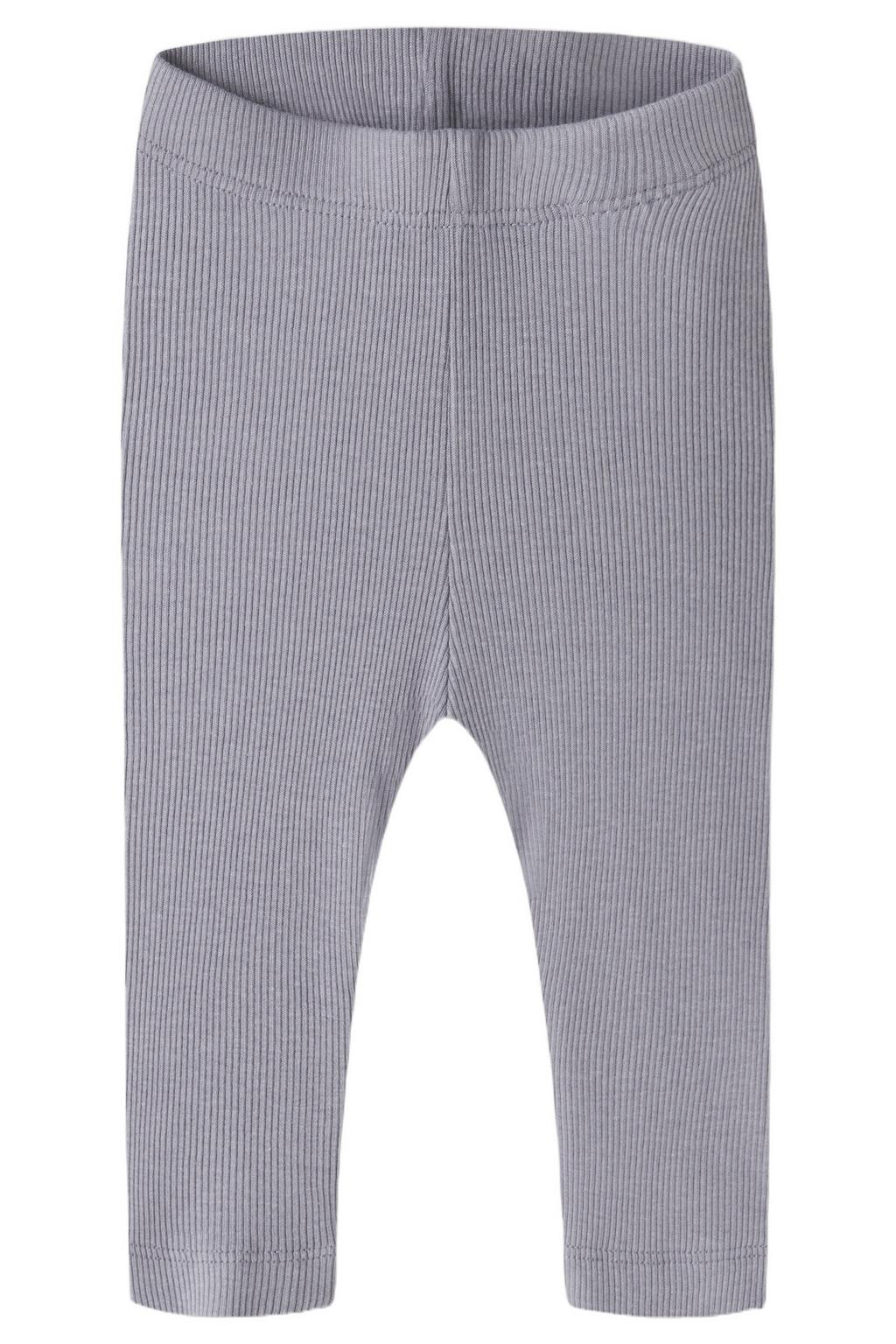 Paarse NAME IT BABY skinny babybroek van stretchkatoen met regular waist, elastische inzet en effen