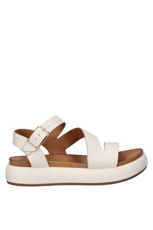 leren sandalen ecru
