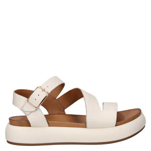 leren sandalen ecru