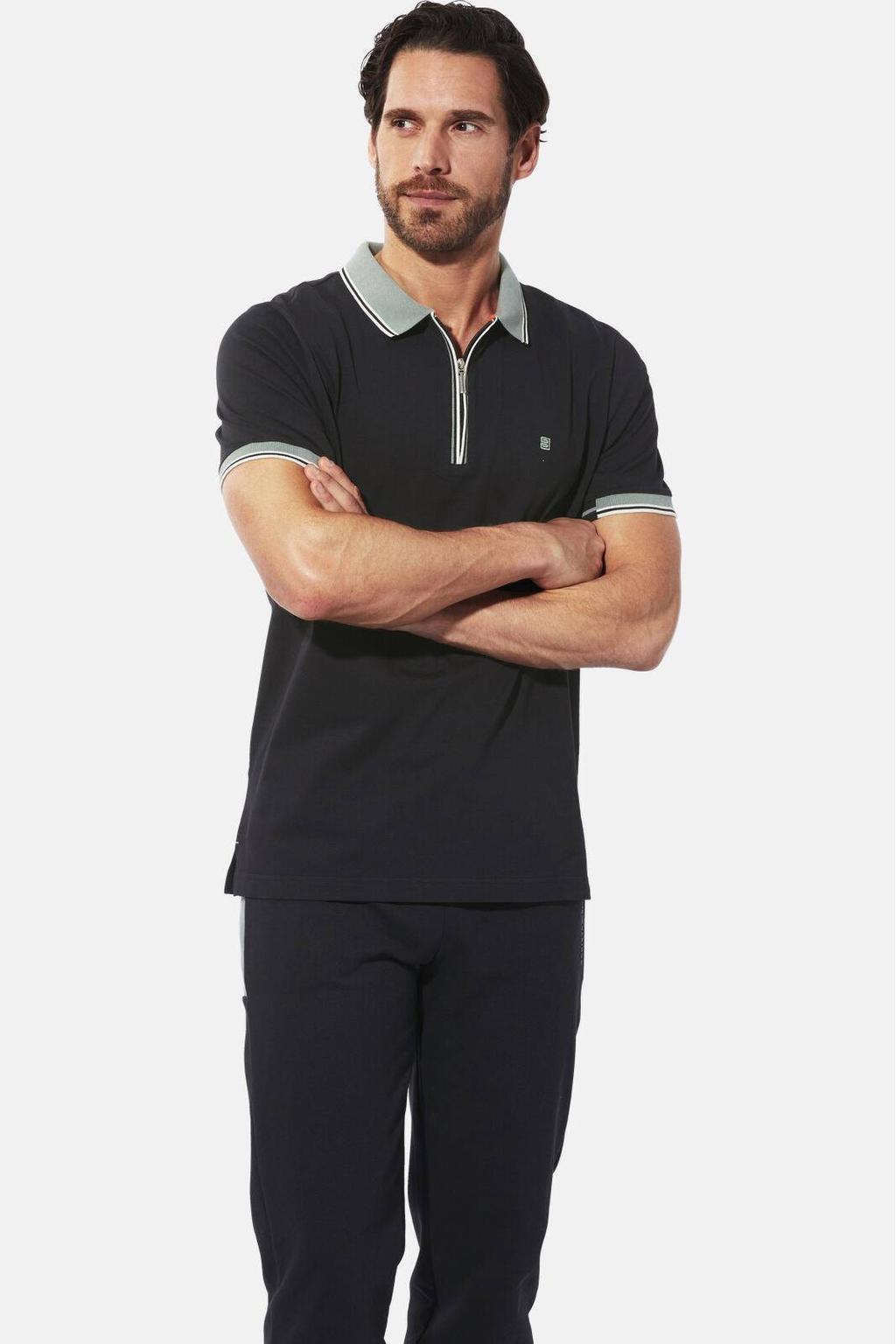 Babista regular fit polo Plus Size - zwart