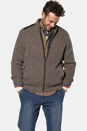 gebreid vest +FIT Collectie, Plus Size, met wol - bruin