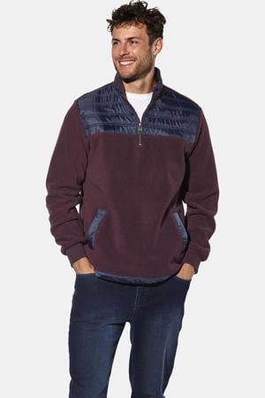 regular fit fleecetrui Plus Size - donkerrood