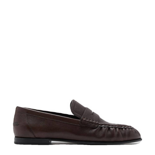 Mango leren loafers donkerbruin afbeelding