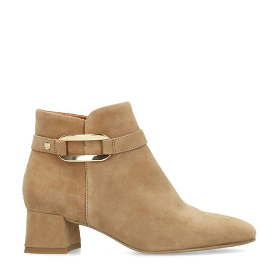 beige enkellaarzen