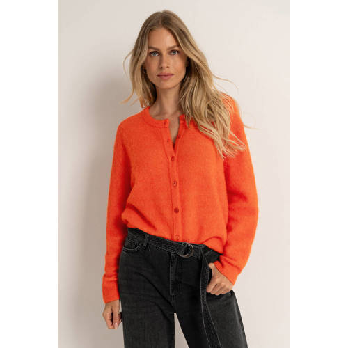 Claudia Sträter cardigan met wol oranje afbeelding