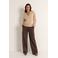 Claudia Sträter flared high waist cargo broek donkerbruin