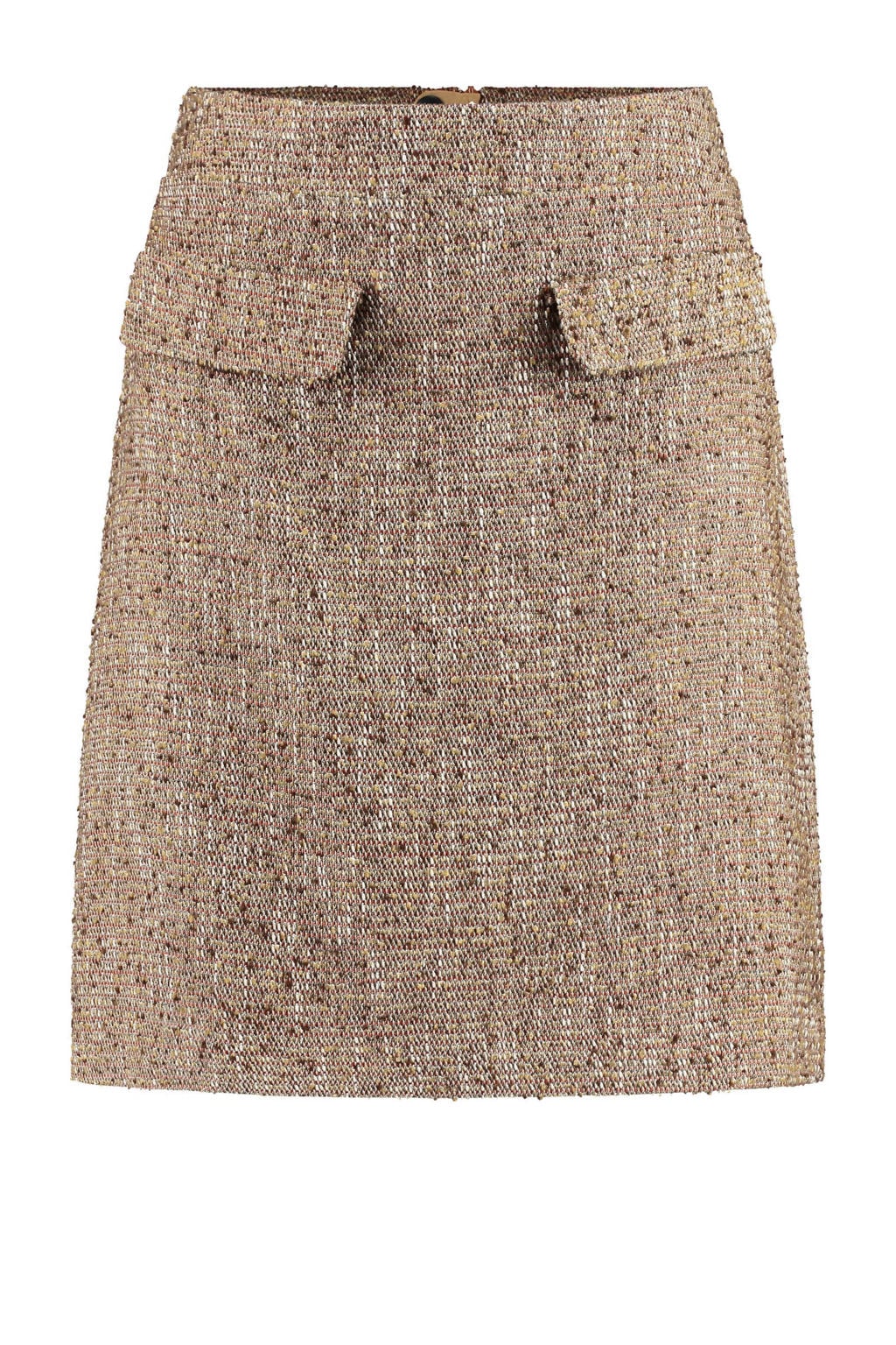 Beige dames Claudia Sträter tweed korte rok gebreid voorzien van