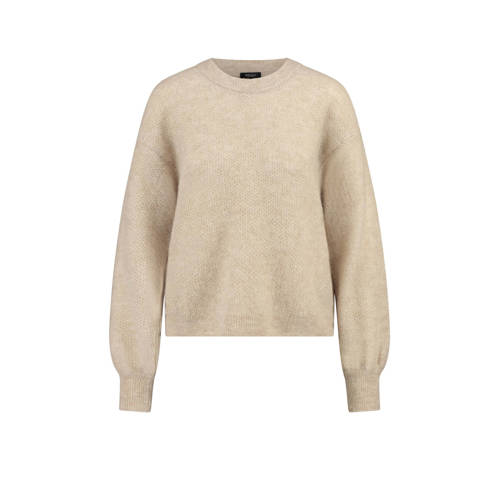 Claudia Sträter trui met wol gebreid beige afbeelding