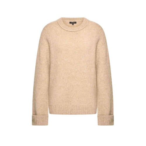 Claudia Sträter trui met wol beige gebreid afbeelding