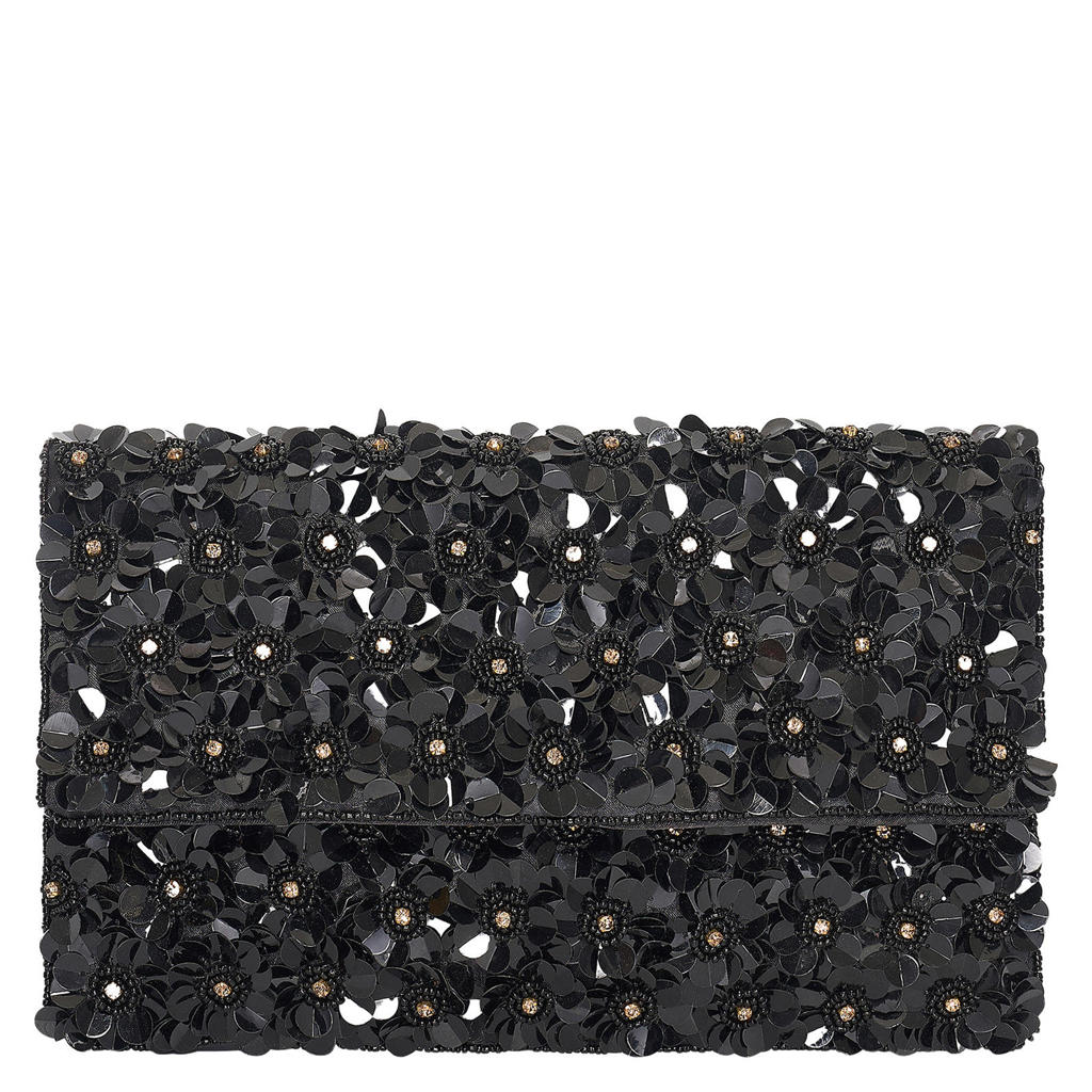 Bulaggi clutch met pailletten Daisy zwart