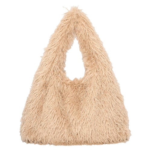 Bulaggi schoudertas van imitatiebont Jodie XXL beige afbeelding