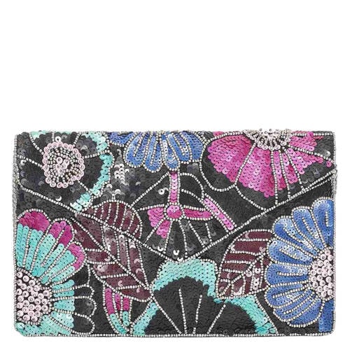 Bulaggi clutch met pailletten Flower donkerblauw/multi afbeelding