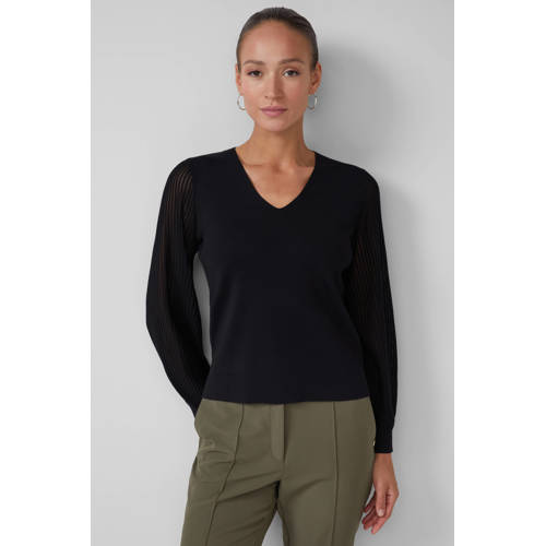 s.Oliver BLACK LABEL trui zwart rib gebreid afbeelding