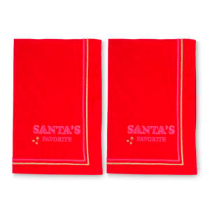 Geborduurde servetten santa's favorite rood 45cm (set van 2)