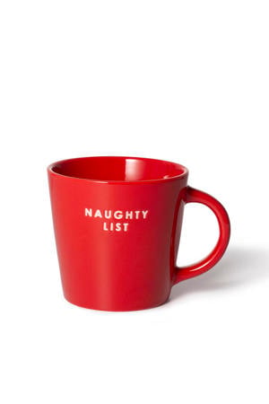 cappuccino mok NAUGHTY LIST rood (250 ml)