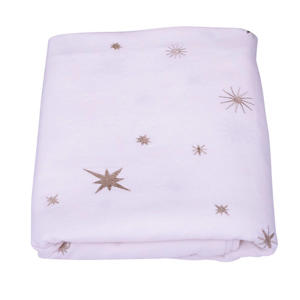 Geborduurd tafelkleed sterren overal ecru 240cm x 140cm