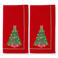 Vondels Geborduurde servetten kerstboom rood 45cm (set van 2)