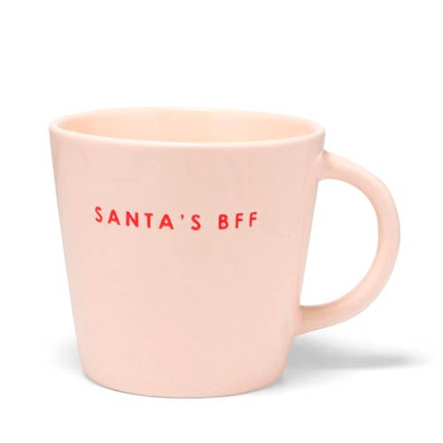 Vondels Keramische cappuccinokop SANTA'S BFF ecru 250ml afbeelding