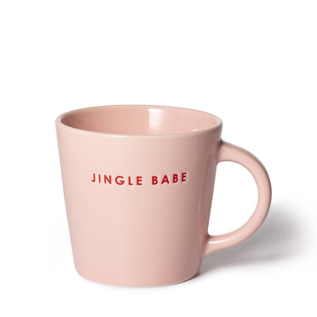 Vondels cappuccino mok JINGLE BABE roze (250 ml)