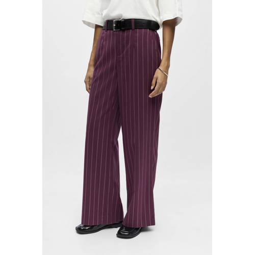 OBJECT OBJLISA wide leg regular waist pantalon donkerpaars afbeelding