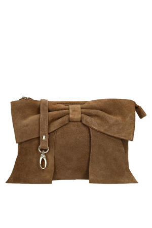 suede crossbody tas bruin