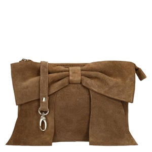 suede crossbody tas bruin