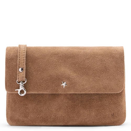Manfield suede clutch bruin afbeelding