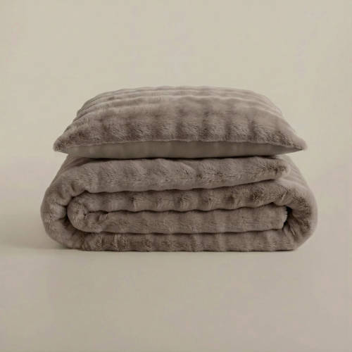 Sleeptime pompom fleece dekbedovertrek 1-persoons (140x220 cm) afbeelding