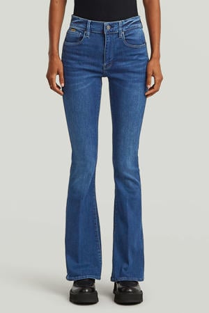flared jeans medium blue denim
