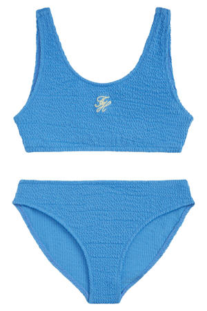 crop bikini met textuur blauw