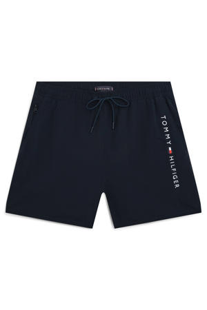 zwemshort met logo donkerblauw