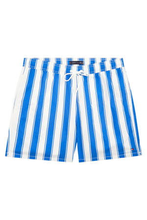 nylon gestreepte zwemshort blauw/wit