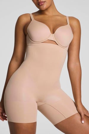 seamless sterk corrigerende short High Waist Mid Thigh lichtbeige