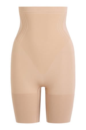 seamless sterk corrigerende short High Waist Mid Thigh lichtbeige