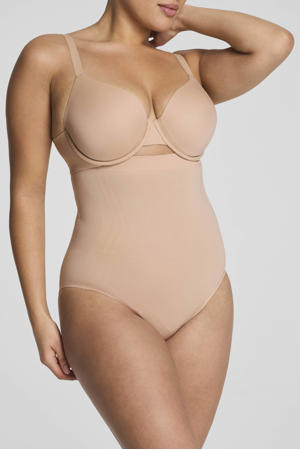 seamless sterk corrigerende slip High Waist lichtbeige