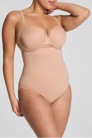 seamless sterk corrigerende slip High Waist lichtbeige