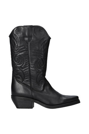 Zeta leren cowboylaarzen zwart