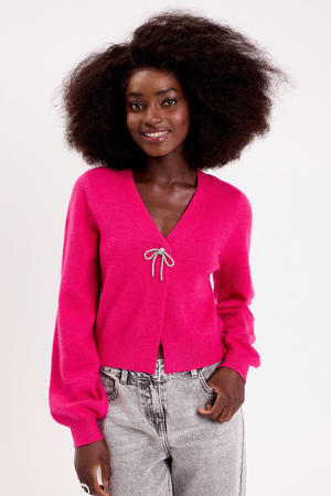 gebreid vest fuchsia