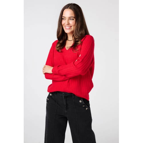 MS Mode pullover met wol rood afbeelding